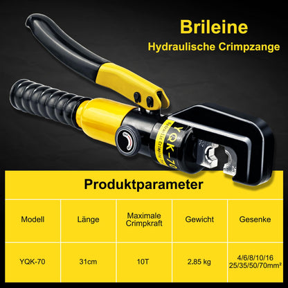 Brileine Hydraulische Crimpzange 4–70 mm² mit 9 Crimpbacken