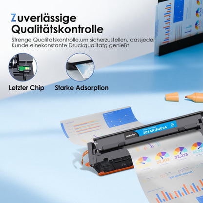 NOGIVY 201A 201X Toner kompatibel für HP Color LaserJet, 4er-Pack