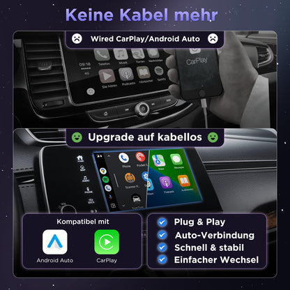 MSXTTLY U2AC-01 Wireless CarPlay & Android Auto Adapter, schwarz