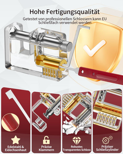 Eventronic Lockpicking Set, 37-teilig, 5 transparente Schlösser
