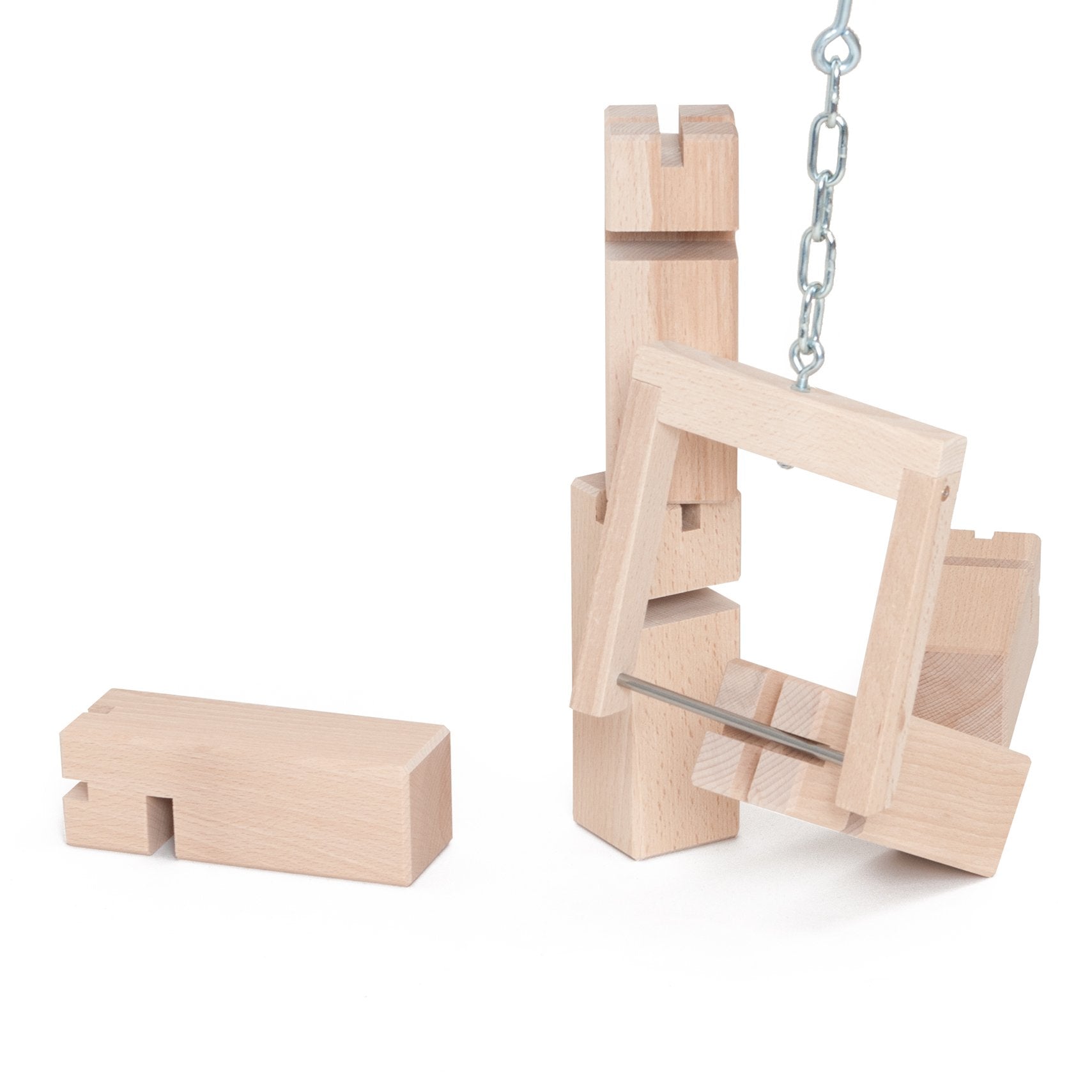 waelderspielzeug Fröbelturm Original Teamspiel - Mehrfarbig. Mehrfarbige Holzbausteine zum Bau eines stabilen Turms im Team.
