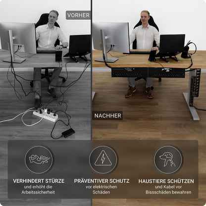 Ultimate Setup Kabelführung Schreibtisch, flexible Kabelkette, Schwarz