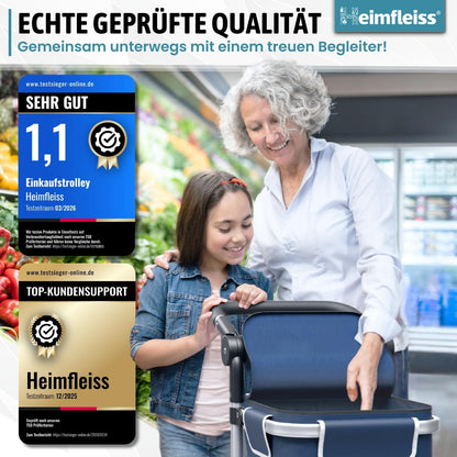 Heimfleiss Einkaufstrolley klappbar mit Kühlfach, 56 Liter