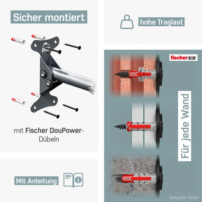 Borgen Fahrrad-Wandhalterung klappbar bis 20 kg für MTB und E-Bike