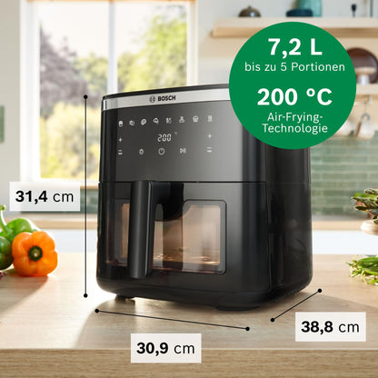 Bosch Serie 6 MAF671B0 Heissluftfritteuse XXL 7.2L - Schwarz