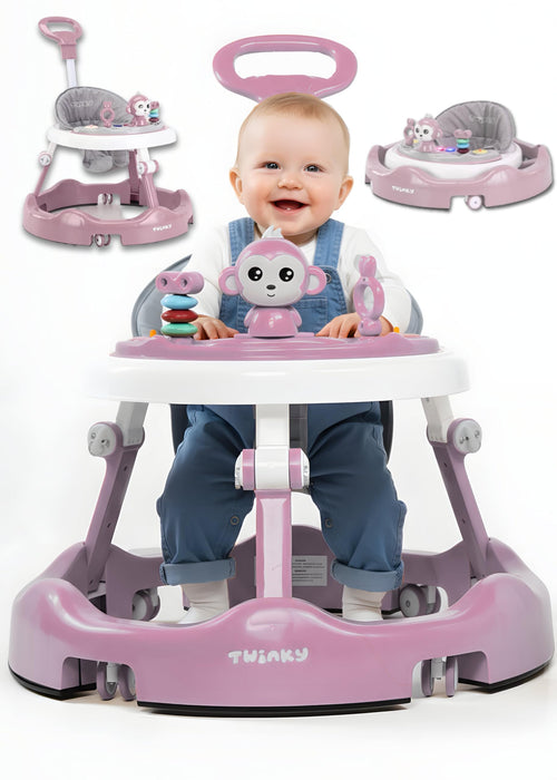 Twinky Lauflernwagen für die ersten Schritte - Rosa, stabiler Rahmen mit Schiebegriff und Rädern. Hilft Kleinkindern beim Laufenlernen.
