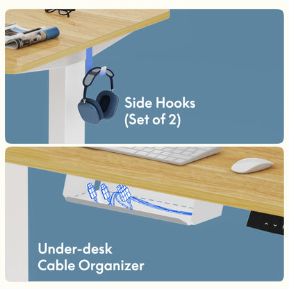 FlexiSpot Basic Höhenverstellbarer Schreibtisch – 120x60cm Ahorn