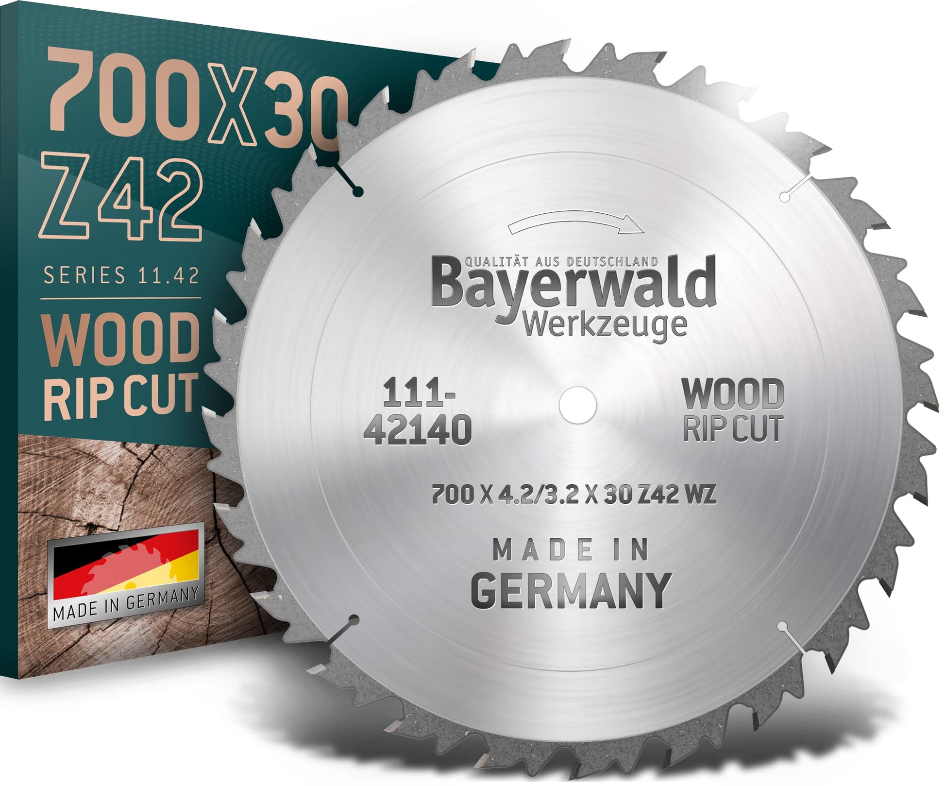 Bayerwald HM Kreissägeblatt Brennholz - Ø 700 mm Wechselzahn. Silbernes, hartmetallbestücktes Kreissägeblatt zum Ablängen von Brennholz.