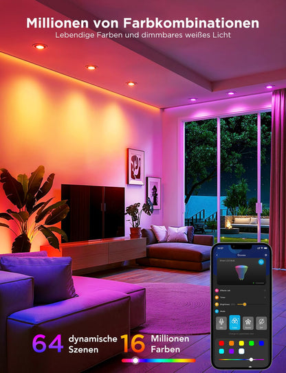 Govee Smart LED Glühbirne GU10 RGBWW, dimmbar, WLAN, 4er-Set
