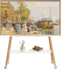 ECOTINY Easel Design TV Ständer mit Rollen – 49-75 Zoll. Staffelei-Design, rollbar. Hält 49-75 Zoll TVs für flexible Platzierung.