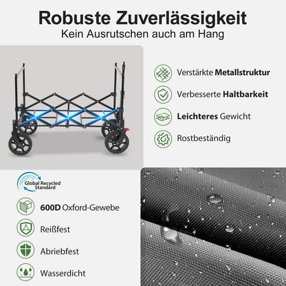 Sekey Bollerwagen S4018 Faltbar XXL Grau mit Dach