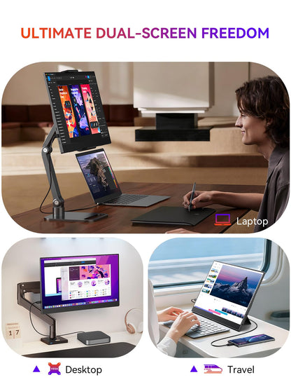 UPERFECT Tragbarer Monitor 15,6 Zoll FHD IPS mit klappbarem Ständer