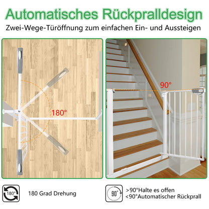 UISEBRT Türschutzgitter ohne Bohren, Auto-Close, 95-105 cm, weiss