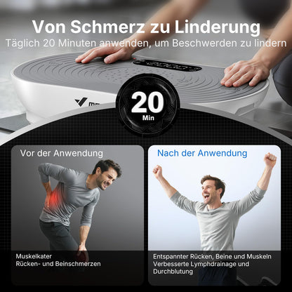 MERACH V33 Vibrationsplatte mit 99 Geschwindigkeitsstufen, Weiss