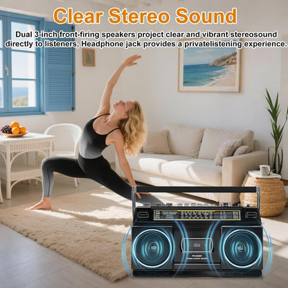 CTDZLED BT-555 Kassettenspieler mit Bluetooth, Radio und USB