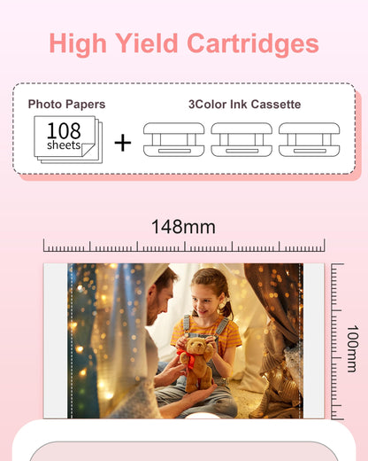 Aken KP-108IN Fotopapier und Kartuschen Set für Canon Selphy
