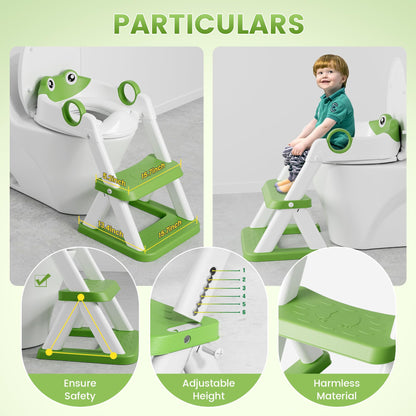 COOSEYA Toilettentrainer mit Treppe, 2-in-1 Toilettensitz für Kinder