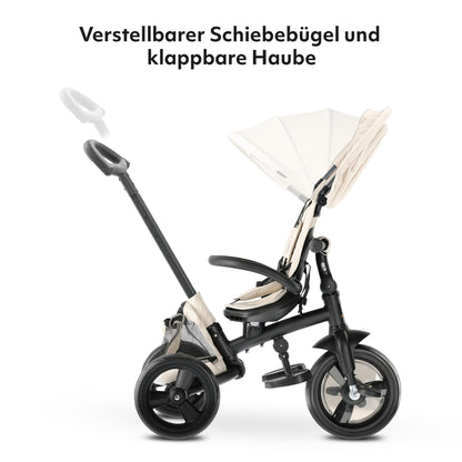 Deryan Explorer Kinderdreirad mit Schubstange und Verdeck, Creme