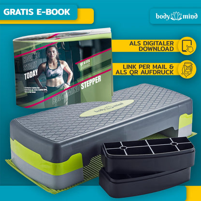 Body & Mind Aerobic Steppbrett Elite, 3-fach höhenverstellbar
