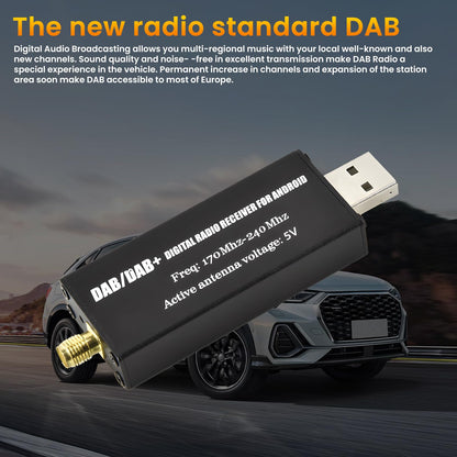 Inefala DAB+ Empfänger für Android Autoradio mit Antenne und USB