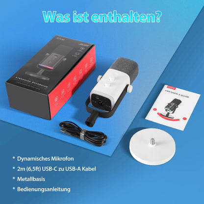 FIFINE MI13 Dynamisches Mikrofon USB/XLR für Streaming Podcast Gaming