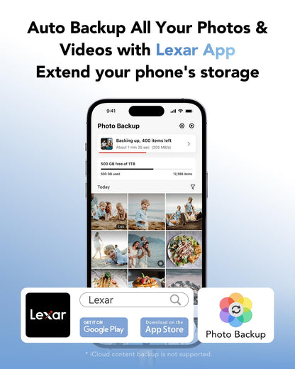 Lexar ES5 Mobil SSD 1TB – Magsafe, 2000 MB/s High-Speed