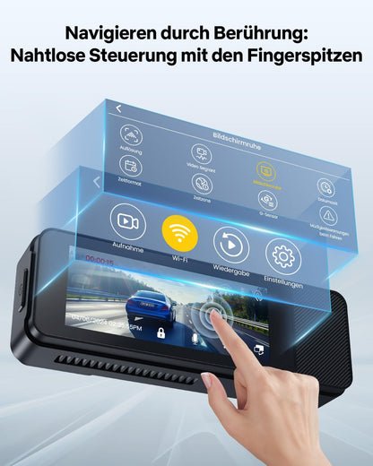 GKU D700 Dashcam Auto, 4K Dual-Kamera vorne hinten mit GPS, WLAN