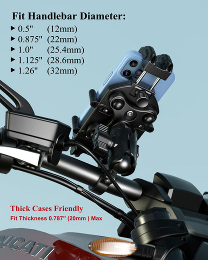 BRCOVAN Motorrad Handyhalterung M26-C1 mit Vibrationsdämpfer
