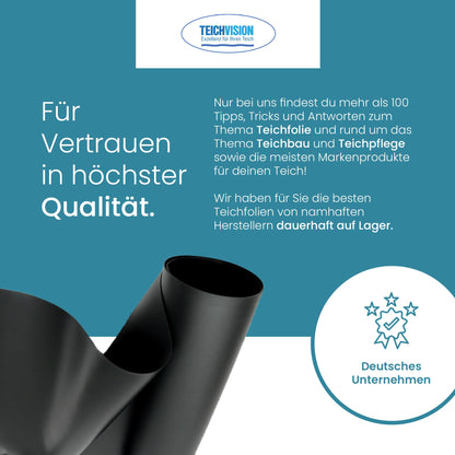 TeichVision PVC Teichfolie schwarz 0,5 mm 2 x 6 m wasserdicht