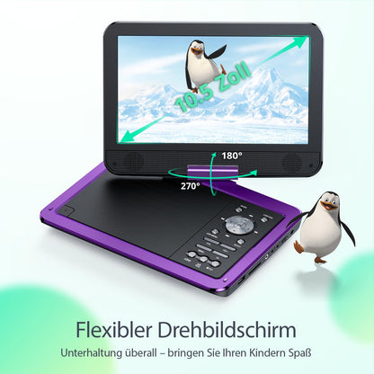 Yoton YD105P Tragbarer DVD-Player mit 10,5" HD-Schwenkbildschirm
