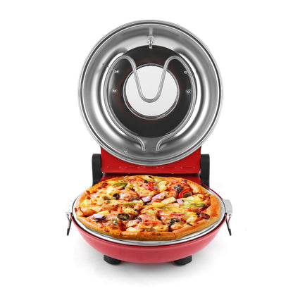 KLAIF Elektrischer Pizzaofen 420 °C mit Pizzastein, 1200 W, Rot