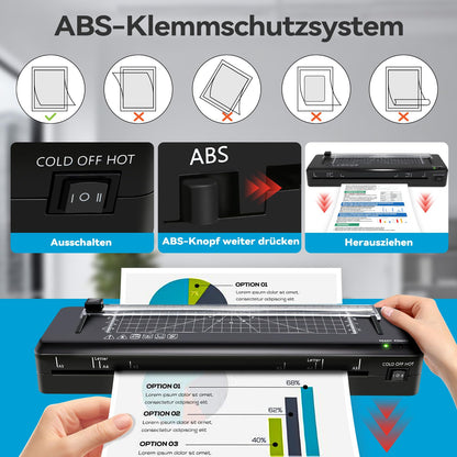 BAYGE Laminiergerät A3 mit Papierschneider und 40 Laminierfolien