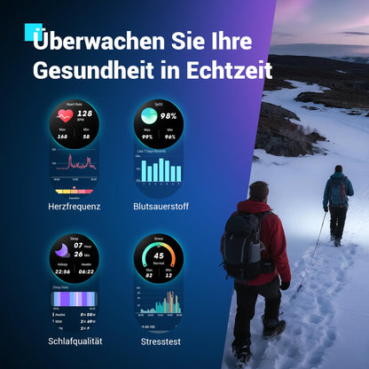 Blackview W50PRO Smartwatch Herren mit Kompass, LED-Licht und IP68