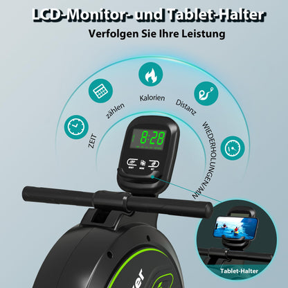 Wenoker Rudergerät Magnetisch - Leise, 16 Stufen, App & LCD