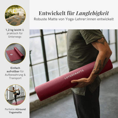 Lotuscrafts Yogamatte MUDRA, 5 mm, rutschfest, 183 x 60 cm