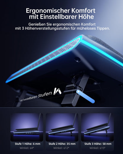 llano V12 Ultra Laptop Kühlpad RGB Kühler für 15,6–19 Zoll Laptops