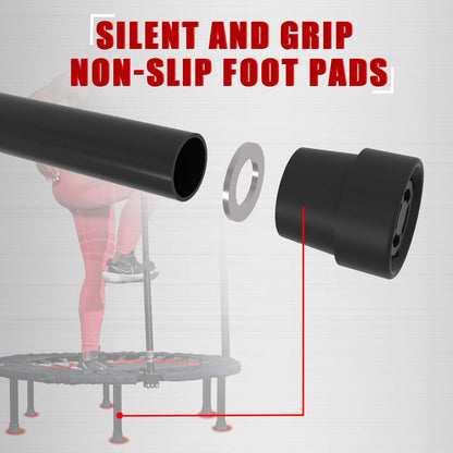 Kanchimi Fitnesstrampolin faltbar mit Griff, schwarz, Ø 101,6 cm