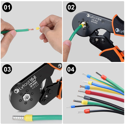 Lytool Crimpzange CP78508 Aderendhülsenzange 0,08-16 mm² Sechskant
