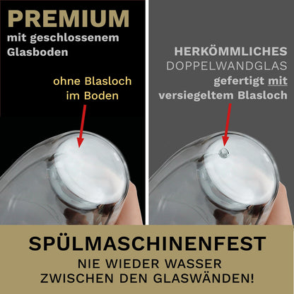 Creano Doppelwandige Trinkgläser 250 ml, 6er Set, spülmaschinenfest
