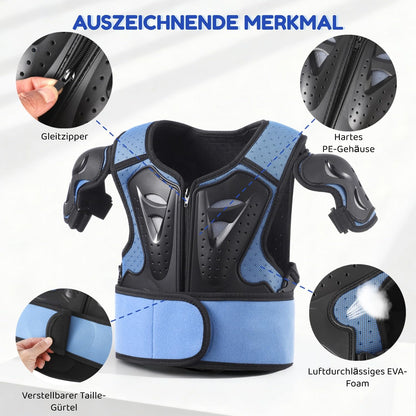 yeesport Kinder Protektoren Set mit Brustpanzer, schwarz