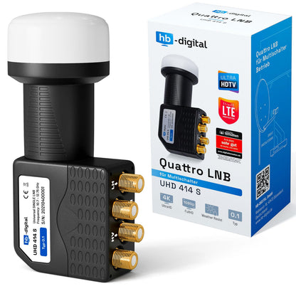HB-DIGITAL Quattro LNB Schwarz Multischalter Sat-Set - 8 Teilnehmer