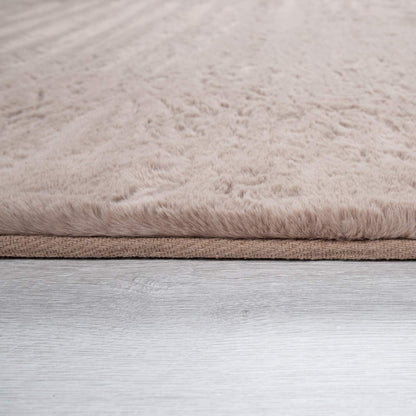 Paco Home Hochflor Shaggy Kunstfell Teppich 200x290 cm Beige