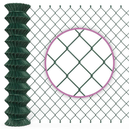 B!HOME Maschendrahtzaun mit Viereckgeflecht grün 100 cm x 15 m, Rolle aus kunststoffbeschichtetem Stahl