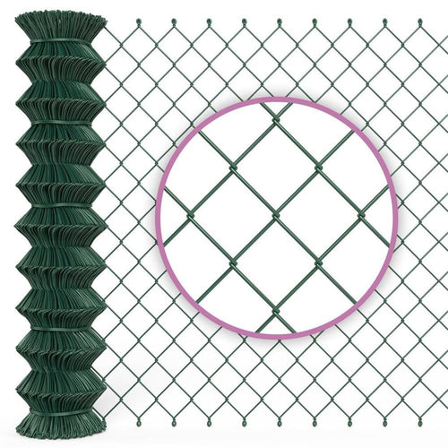 B!HOME Maschendrahtzaun grün 80 cm x 15 m Stahl Gartenzaun, kunststoffbeschichteter Stahldraht mit Viereckgeflecht