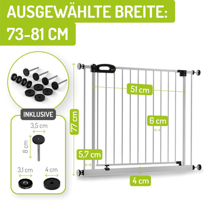 BOMI Türschutzgitter Merle XXL weiss - Klemmgitter 73-81 cm