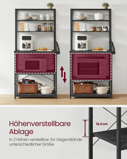 VASAGLE KKS019B22 Küchenregal Industrie-Design Anthrazitgrau