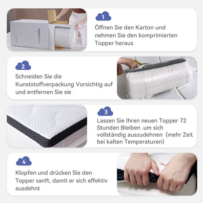 Amazon Basics Gel-Schaum Matratzen Topper - weiss 140x200cm, 7cm