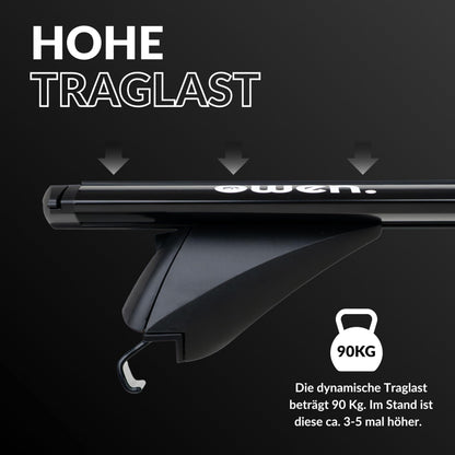 Owen Dachträger 3.0 Pro - Schwarz 120cm für geschlossene Reling