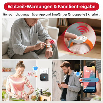 CallToU Notrufknopf für Senioren, WiFi Notfallarmband Set TY02