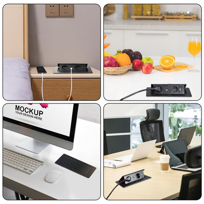 JACEPFY Versenkbare Steckdose mit USB-C 20W, 2-fach Tischsteckdose